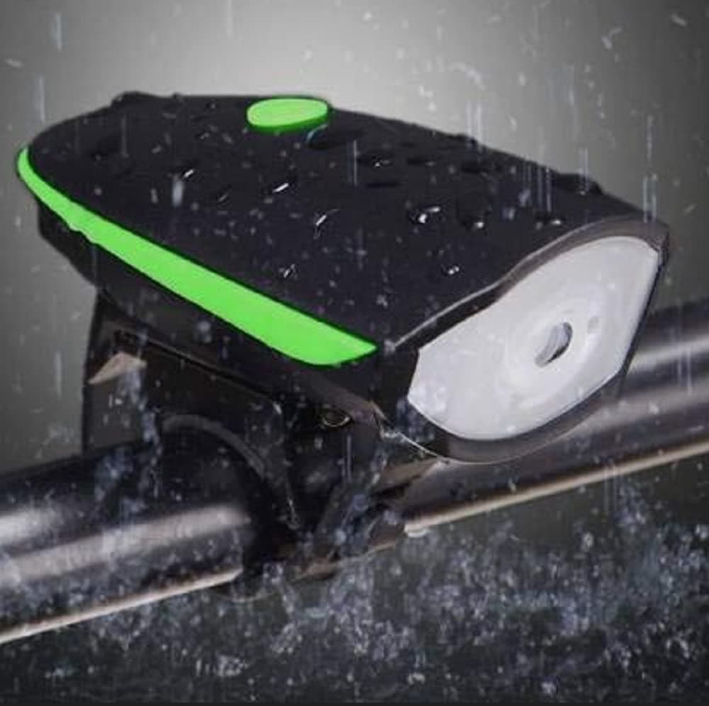 Ilsha® 2-in-1 Rechargeable Cycle Light With Horn - 3 Modes, Waterproof (Multicolor)