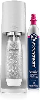 Terra Sparkling Water Maker (White) with CO2 and Dishwasher Safe Bottle