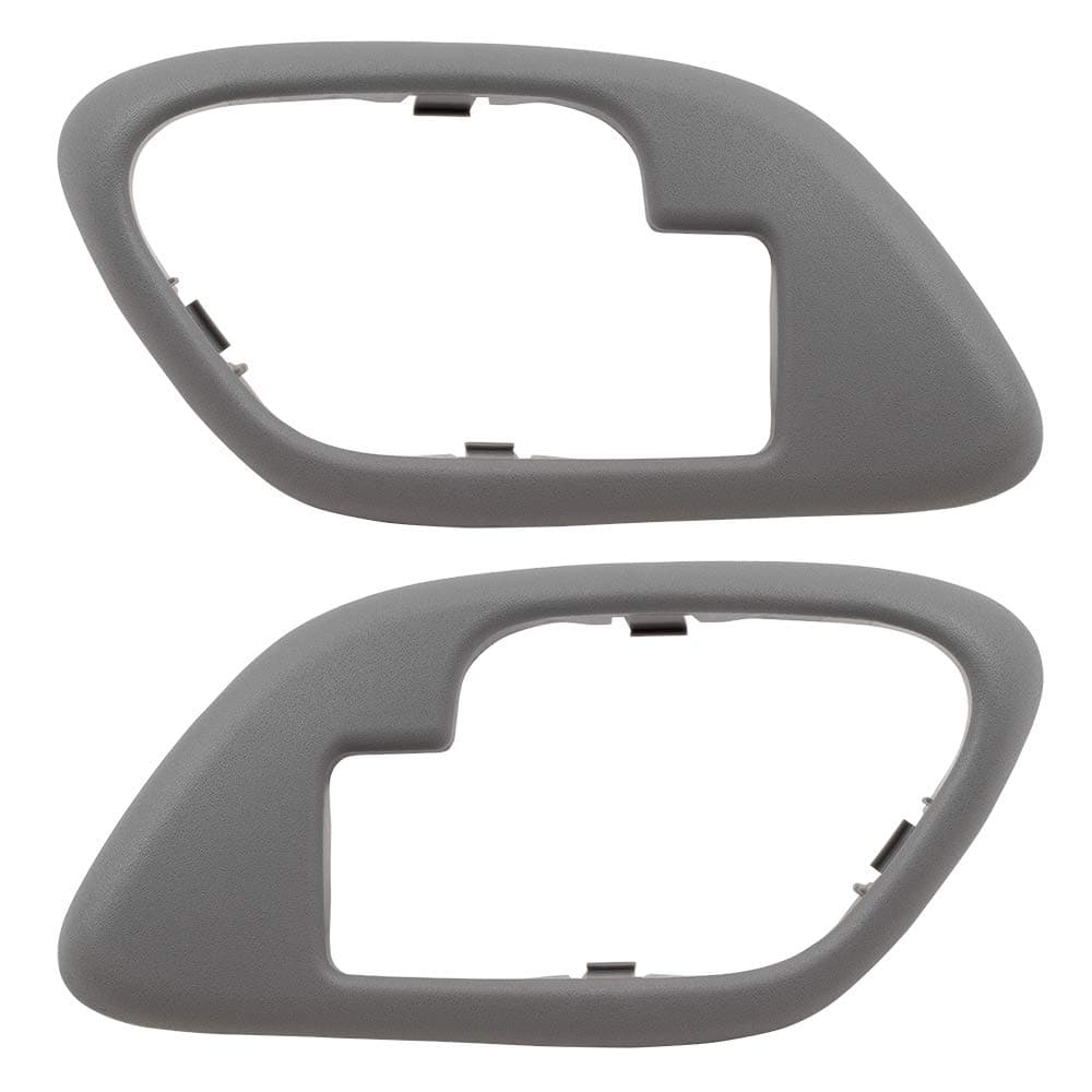 AutoandArt Brock Replacement Pair Set Inside Inner Gray Door Handle Trim Bezels Compatible with 1995-2002 C/K Old Body Style Pickup Truck 15708079 15708080