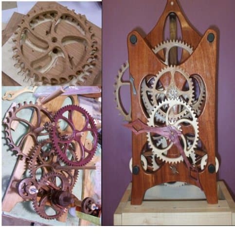 Woodline Deluxe Walnut Wood Gear Clock Kit