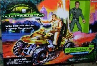 Trendmasters Godzilla All Terrain Attack Vehicle with Figure Playset