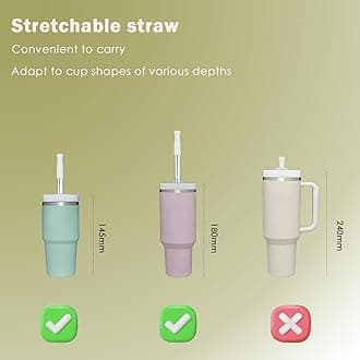 Foweroty Metal Straws Reusable，Collapsible Stainless Steel Straw，Cruise Ship Essentials，Equipped with Silicone Straw Tip，Cleaning Brush and Keychain，Easy to Carry and Clean（2 Pack, Black+Silver）