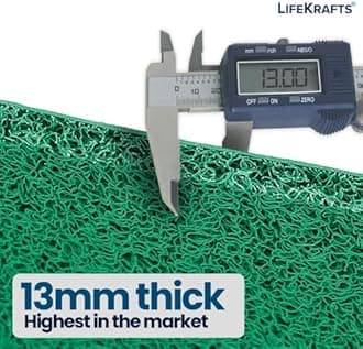 Lifekrafts Cushion Noodle Floor Mat for Entryways| Dirt/Mud Trapper | 4ft x 4ft Green | Heavy Duty Waterproof Indoor/Outdoor Floor Mat for Entry, Entrance, High Traffic Areas, Easy to Clean
