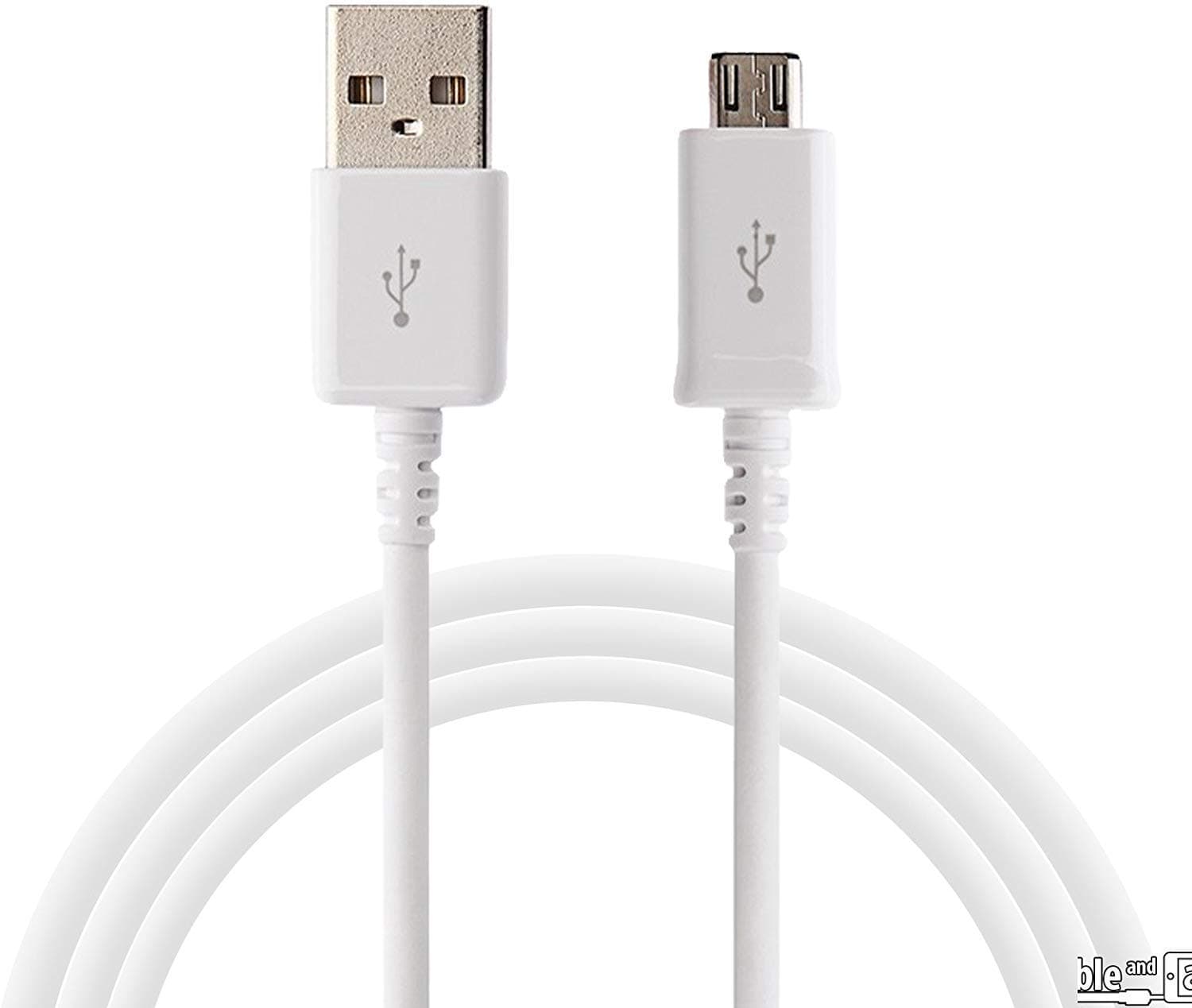 Full Power 5A Charging MicroUSB Works with FiGO Atrium 2.0 Data Cable's Dual Chipset Charges at Rapid Speeds Easily! (White)