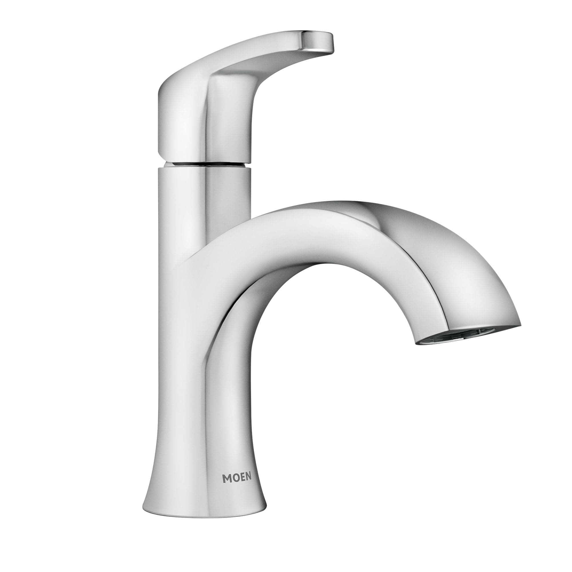 Karis Chrome One-Handle Single Hole Bathroom Sink Faucet with Optional Deck Plate, 84346