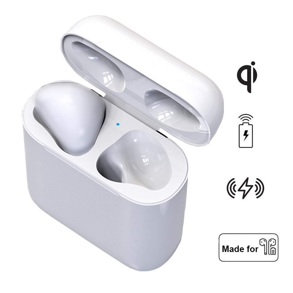 Charging Case Replacement, HOCOMO Wireless Airpods Charging Case with 450mAh Battery for 5 Times Full Charge, Original Size Charger Box Compatible with Airpod (Only Power Charging,No Pairing Button), 6x3x2, White