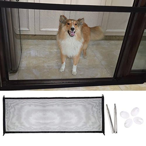 Unime Magic Gate for Dog, Pet Dog Retractable Safety Gate Portable Folding Safe Guard Install Anywhere