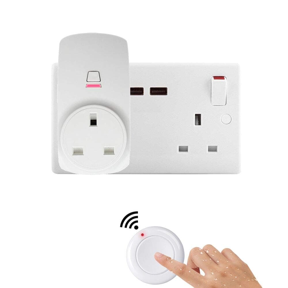 Food Waste Disposer Switch-Remote control-No Drilling on Sink Top-No Wiring-Stick On Sink Top/Counter Top-Compatible with any Garbage Disposal Unit Under 3/4 HP (UK- Plug)