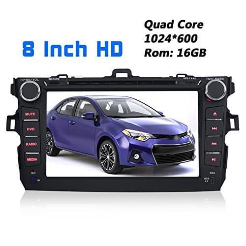 JOYING 8 Inch Quad Core Head Unit 1024x600 Resolution for Toyota Corolla 2007 2008 2009 2010 2011 2012 2013 in Dash Hd Capacitive Multi-Touch Screen