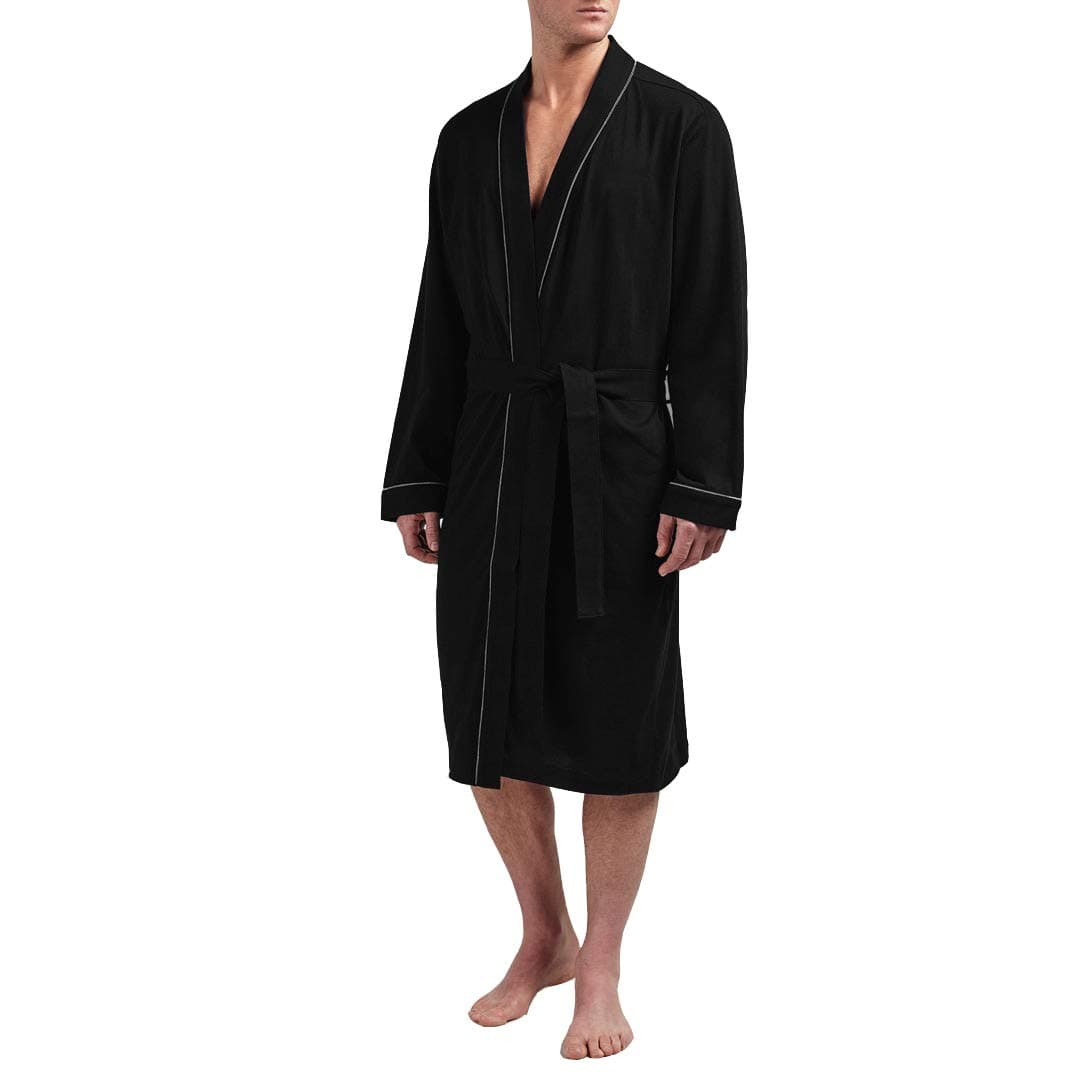 HOLOVEMen’s Cotton Robe Plus Size Bathrobe Lightweight Spa Soft Sleepwear