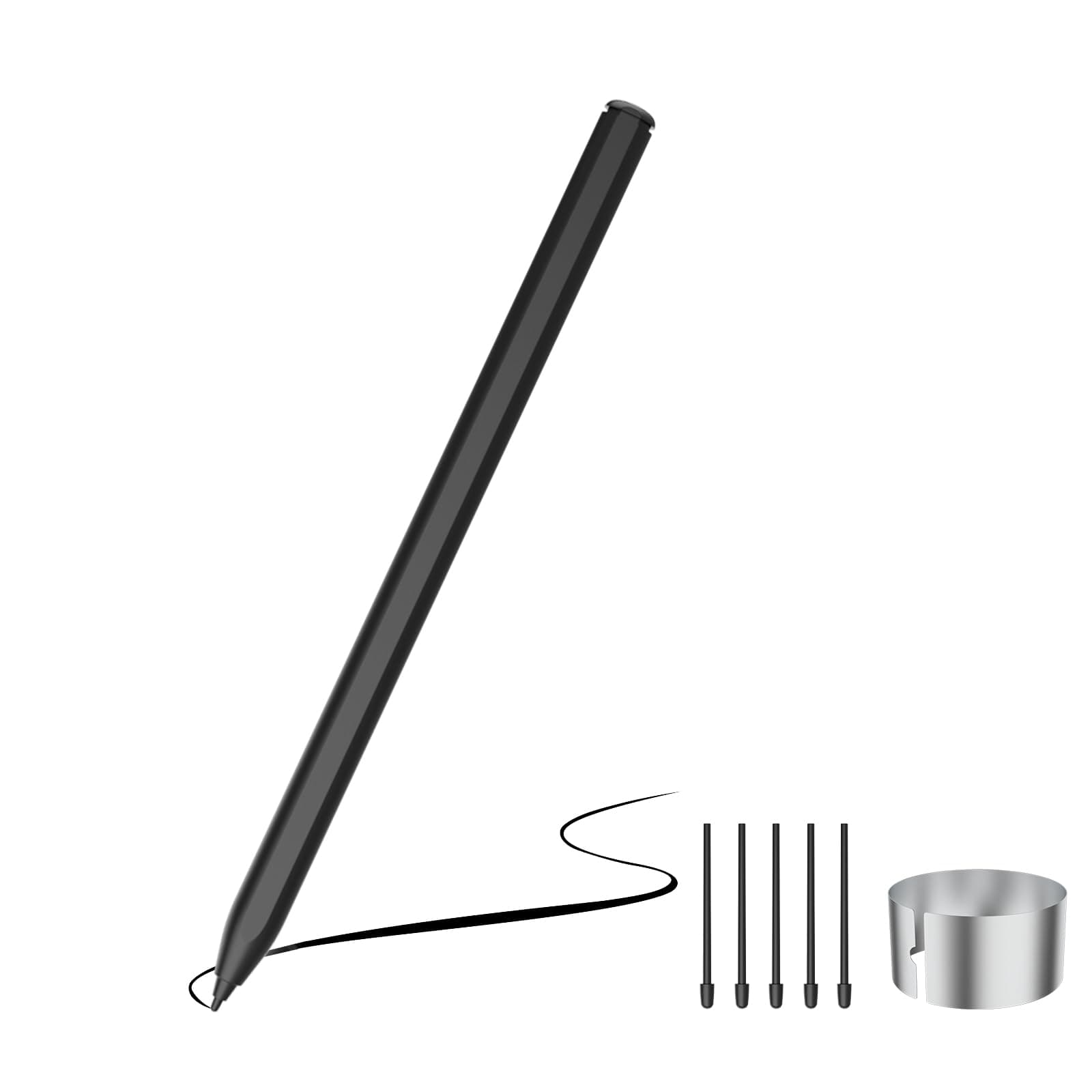 iafer EMR Stylus Pen for Remarkable 2, Sam-sung, Kindle - 4096 Pressure Level Sensitivity, Palm Rejection, Natural Tilt, Tail Eraser and Magnetic, No Charging, 5 Spare Nibs & Clip