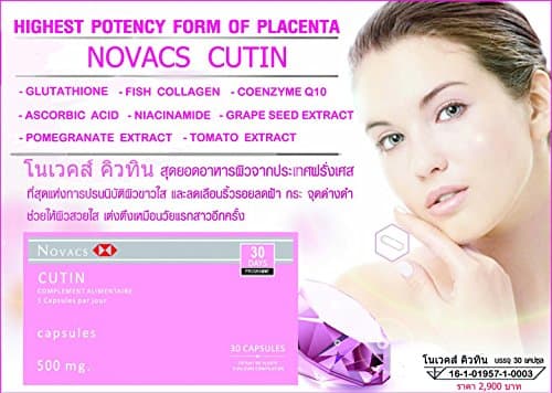 Novacs Cutin Complement Alimentaire Highest Potency Form of Placenta Capsules 500 mg. (Pack of 2)