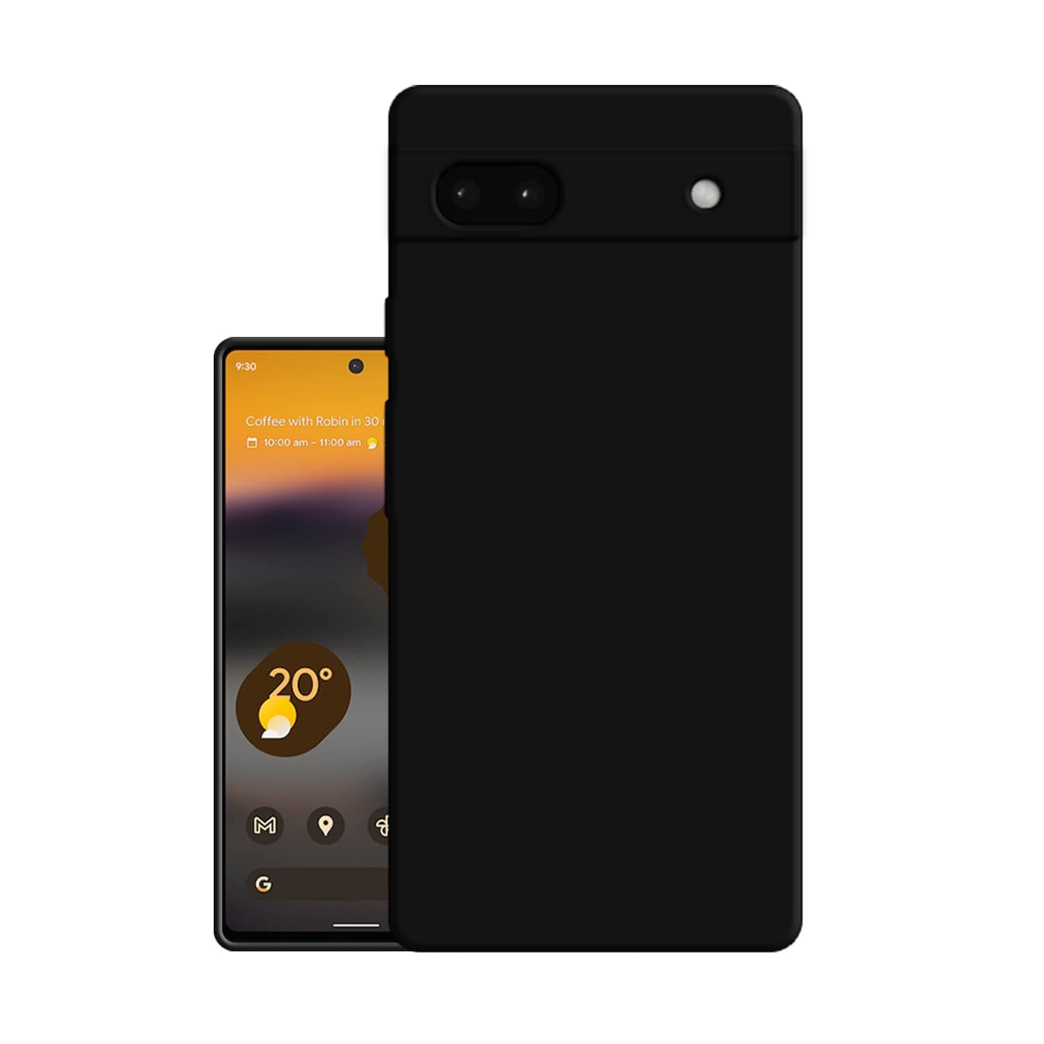 Google Pixel 6a Embosed Designer Safety Back Case Cover with Camera Protection - Black (Matte Finish)