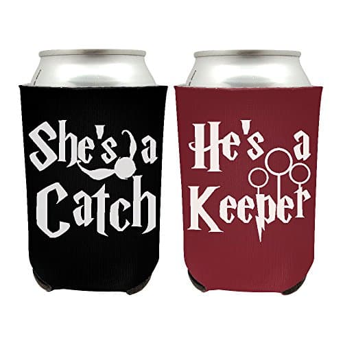 She's a Catch and He's a Keeper Harry Potter Inspired Mr. and Mrs. Wedding, Newlywed and Anniversary Gift Set