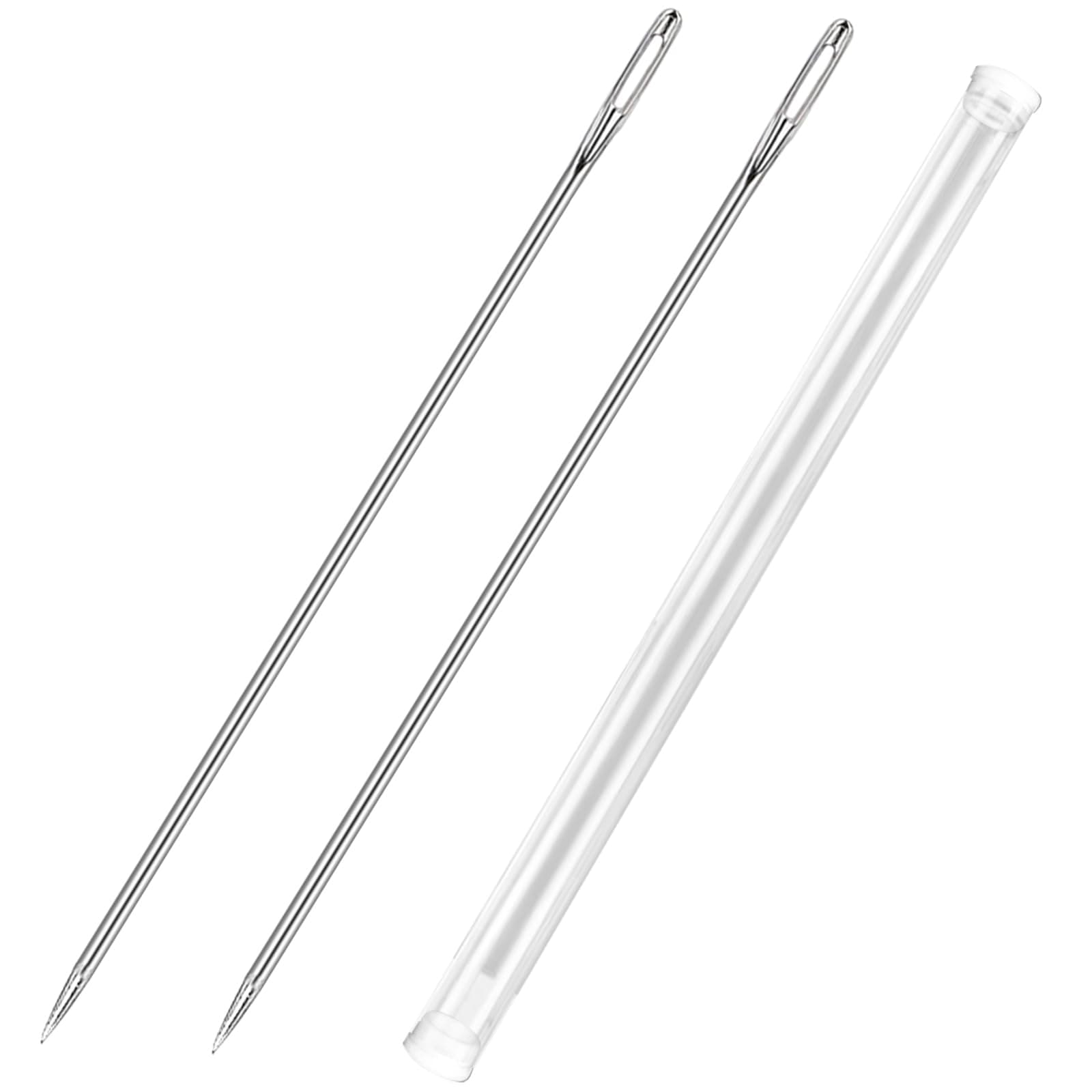 2 Pieces 6 Inch Upholstery Needles Extra Long Sewing Needles Large Eye Stainless Steel Upholstery Needles for Home Craft Sewing Projects (6 Inch)