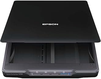 Epson Perfection V39 Color Photo & Document Scanner with Scan-To-Cloud & 4800 Optical Resolution, Black