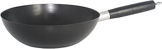 IMUSA USA 9.5" Traditional Carbon Steel Nonstick Coated Wok with Bakelite Handle