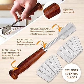 Bread Bakers Lame Slashing Tool -Dough Making Slasher Tools Baking Sourdough Bread Starter Jar Scoring Knife Razor Cutter Slashing Tool Accessories for Cutting Bread Bosses Supplies -Great As A Gift