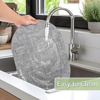 Placemats for Dining Table Set of 8 Non-Slip, Heat Resistant Leather Placemat Double Layer, Waterproof Table Mats Easy to Clean for Kitchen Dining Room Coffee Office Table, Grey