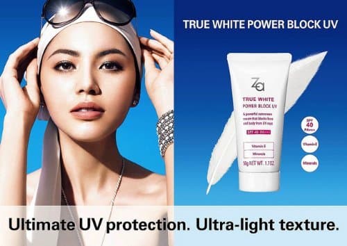 Best Za True White Power Block Uv SPF 40 Powerful Sunscreen Face and Body Cream 50 G.