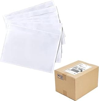 100 Pack 7.5" x 5.5" Clear Self-Adhesive Top Loading Packing List/Shipping Label Envelopes Pouches
