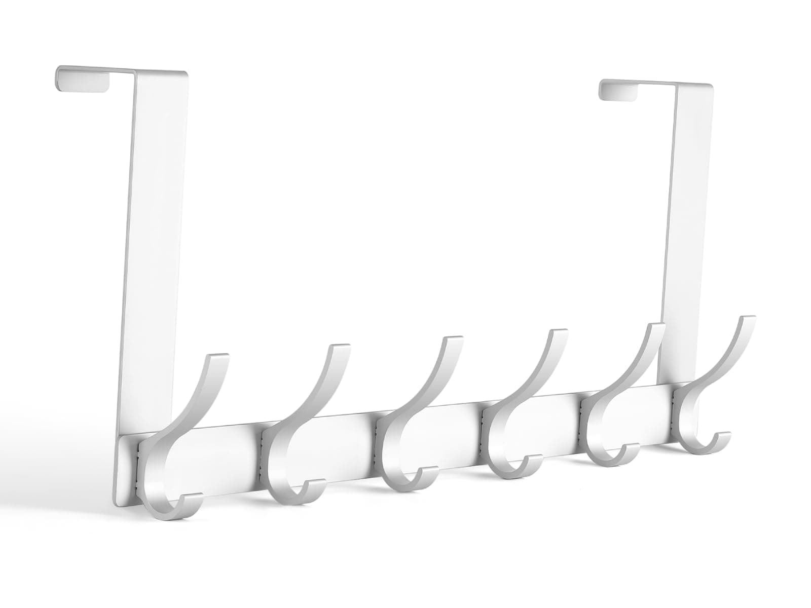 Over The Door Hooks, Door Hanger Hooks for Hanging, Over The Doors Towel Racks for Bathroom with 10 Coat Hook, Coat Rack Bathroom Accessories(1 Pack, Silver)