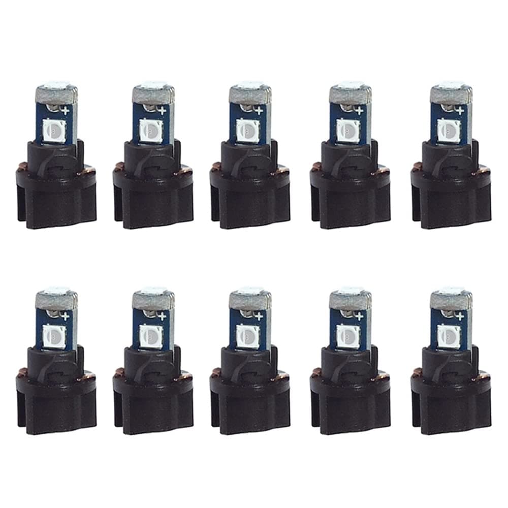 BlyilyB 10-Pack Blue T5 2721 37 74 Wedge Led Bulb PC74 Twist Sockets Replacement Dash Dashboard Lights Instrument Panel Cluster LEDS Lamps