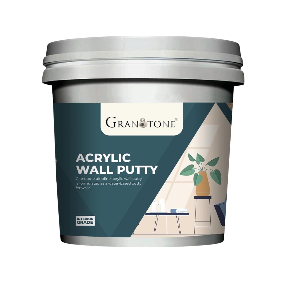 GRANOTONE Acrylic Wall Putty 1 Kg White Smooth Paint Finish Easy to Apply Durable Filler for Interior Walls Crack Resistant