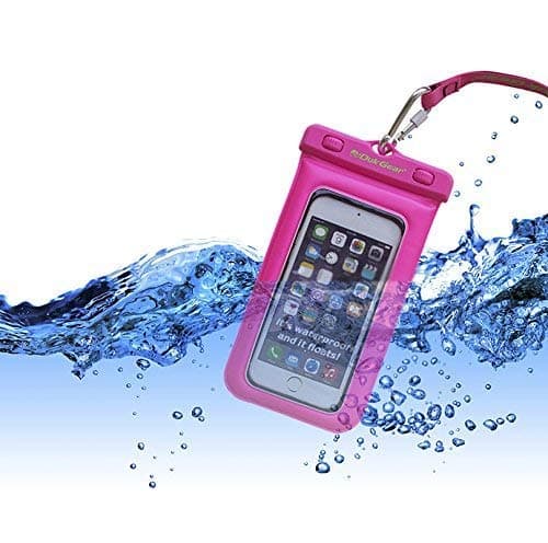 Duk Gear Universal Floating & Waterproof DUKPouch, Cell Phone Case, Pouch, Compatible with All iPhones, Samsung Galaxy, Motorola, Droid, Google, etc, Money, ID, Keys & More! (Pink, X-Large)