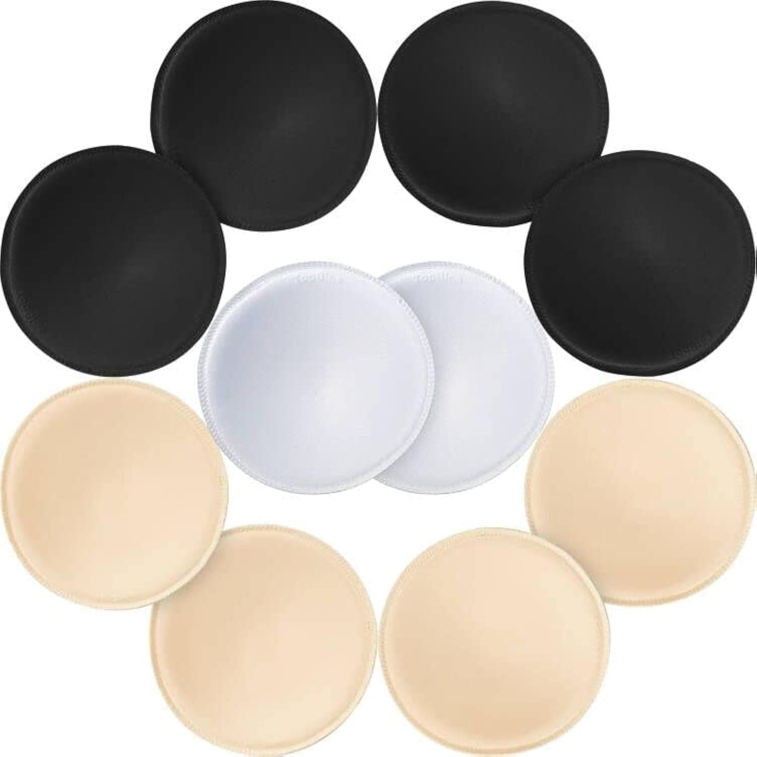 URSMART Round Bra Inserts Pads, Removable and Washable Bra Cups Inserts for Bikinis Top Swimsuit Sport Bra
