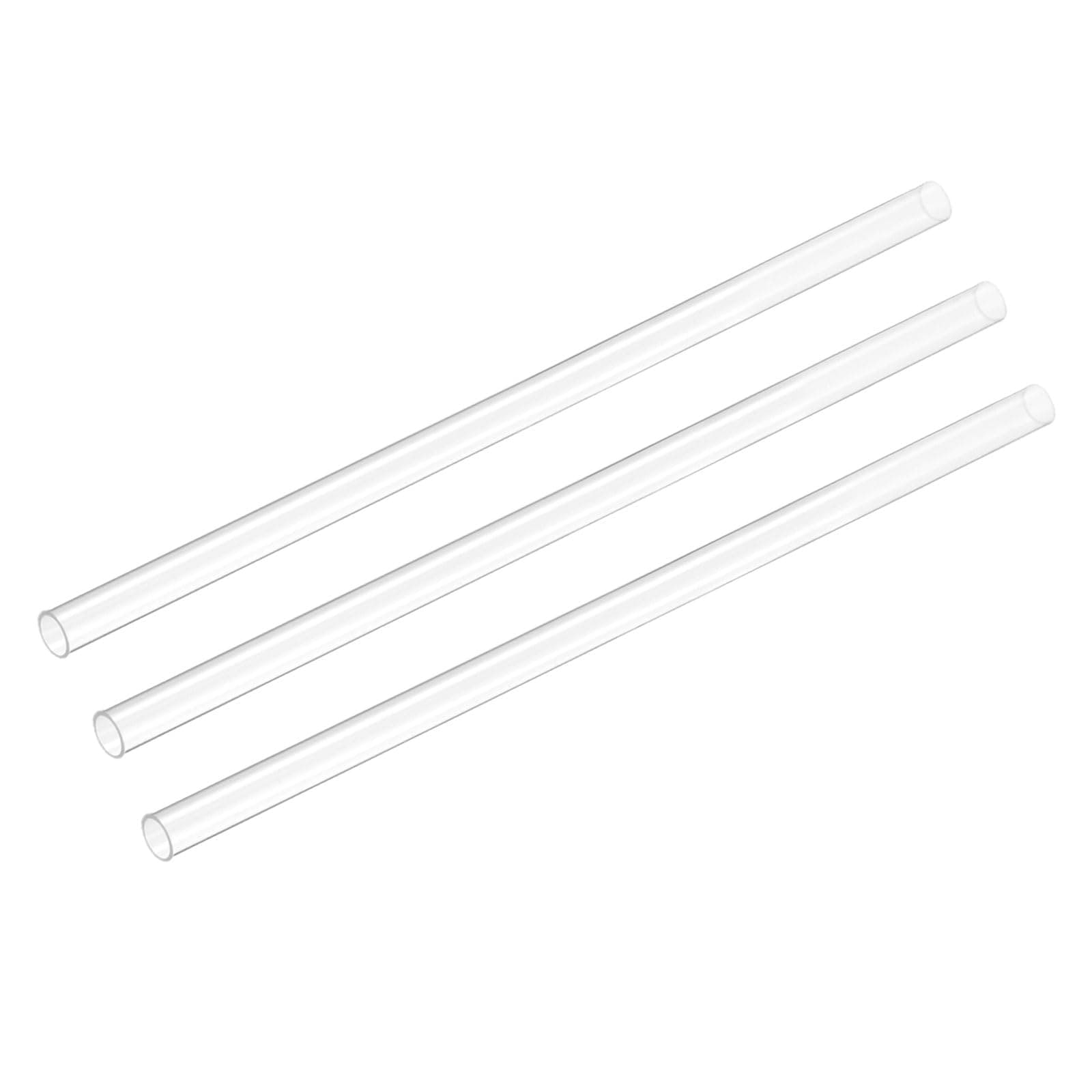 DMiotech 3pcs 17" Clear Rigid Plastic Pipe 4mm x 5mm(3/16") Polycarbonate Tubing Round Tube for Lighting Water Plumbing, 425mm