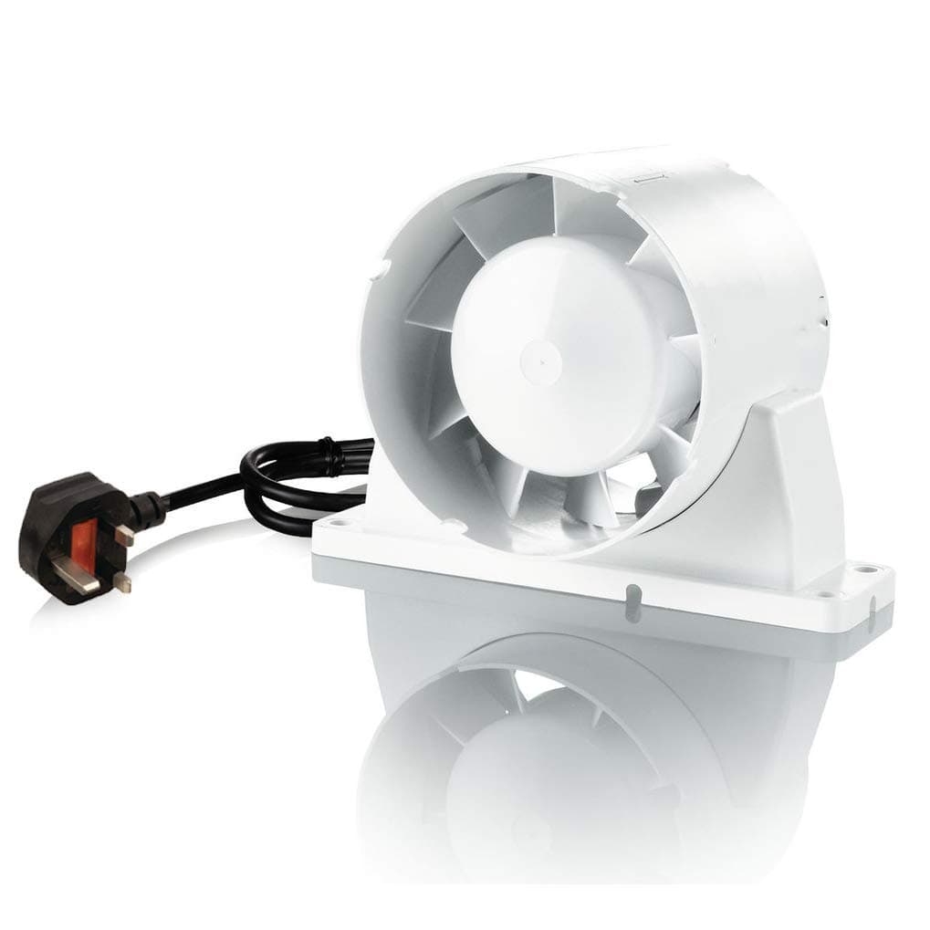 5-inch 125mm Silent Inline Extractor Duct Fan for Hydroponics Grow Room Tent Bathroom Kitchen with Plug and Lead