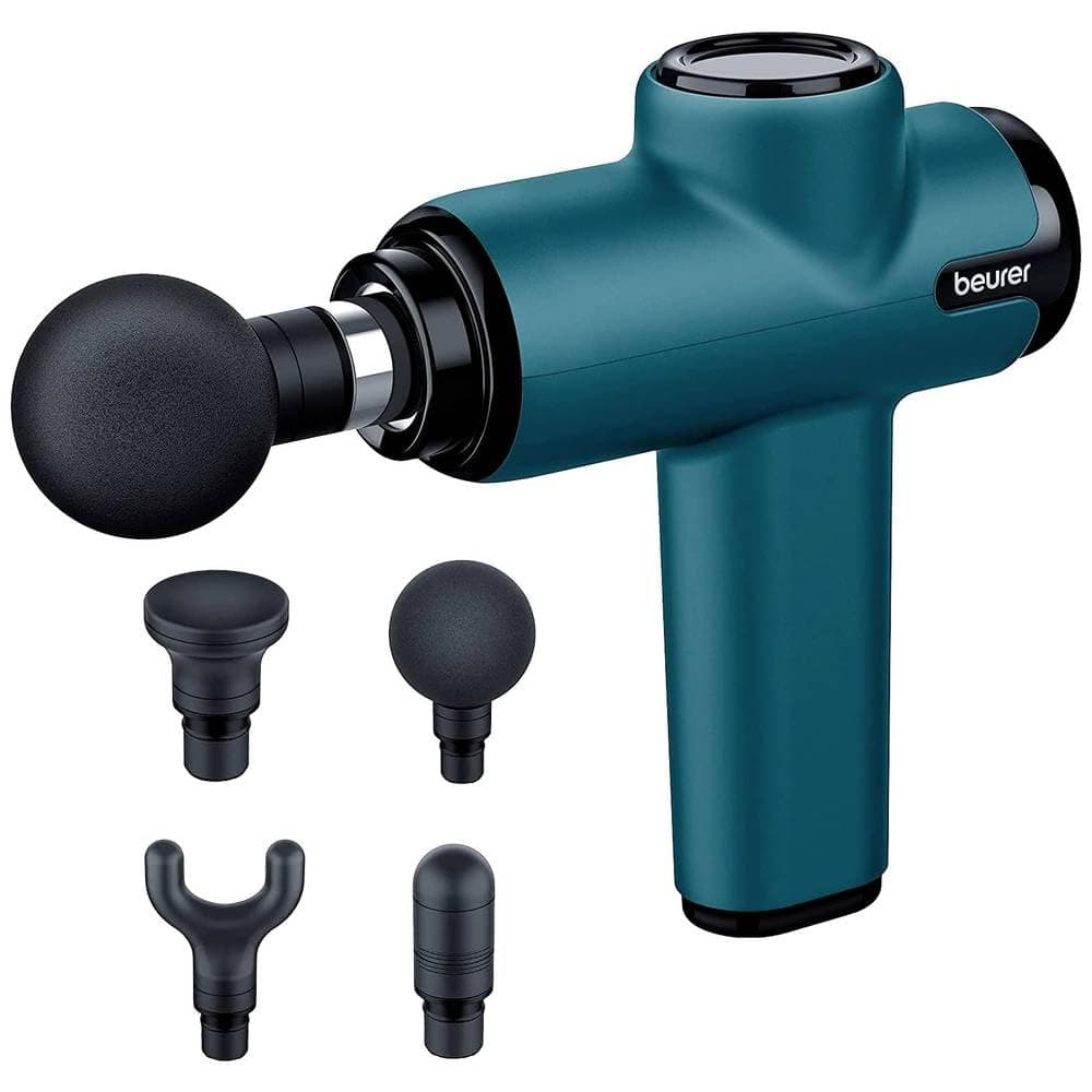 - Beurer Mg99 Compact Massage Gun, Mini Deep Tissue Massager With 4 Attachments, Powerful Trigger Point Massage To Relieve Tension, Handheld Massager With 5 Intensity Levels, Rechargeable Battery, Black