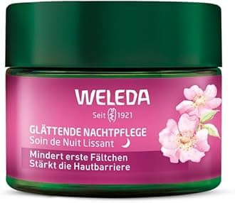 Weleda Wild Rose Smoothing Night Cream, 1.4 fl oz (40 ml), Night Care, Rose Scent, Drying, Moisturizing, Naturally Derived Ingredients, Organic