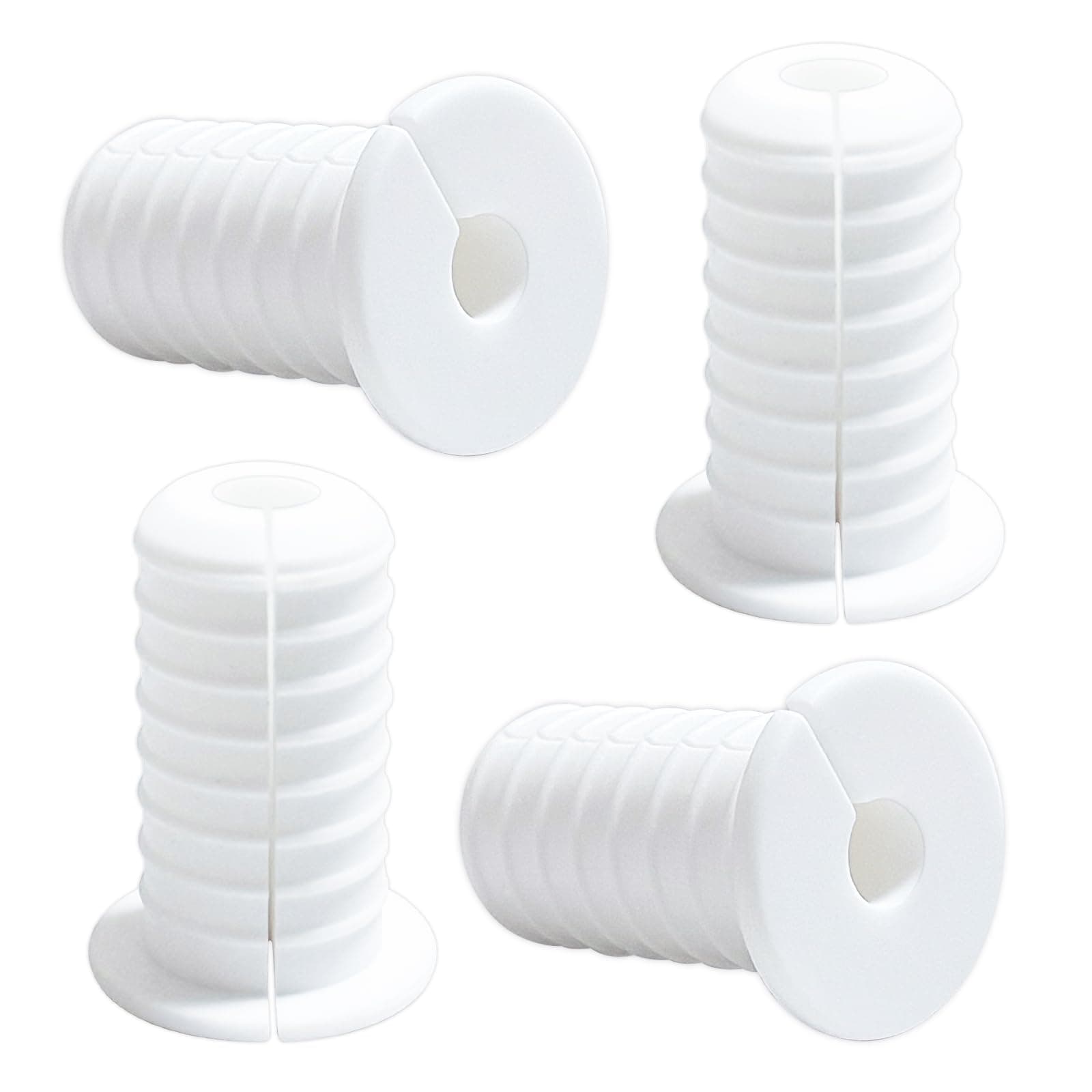 4pcs Cable Grommets, 3/4 Inch 19mm Anti-Slip Wall Grommets, Wall Hole Pass Through Cable Routing Kit (4, White)