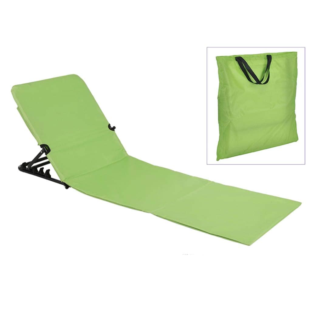 HI Beach Lounger 145 x 47 x 52 cm Foldable Green Beach Mat Sun Bed Portable Foldable Outdoor Lounger