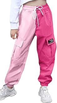 SANGTREE Girls & Women's Cargo Jogger Pants, 3 Years - Women 3XL