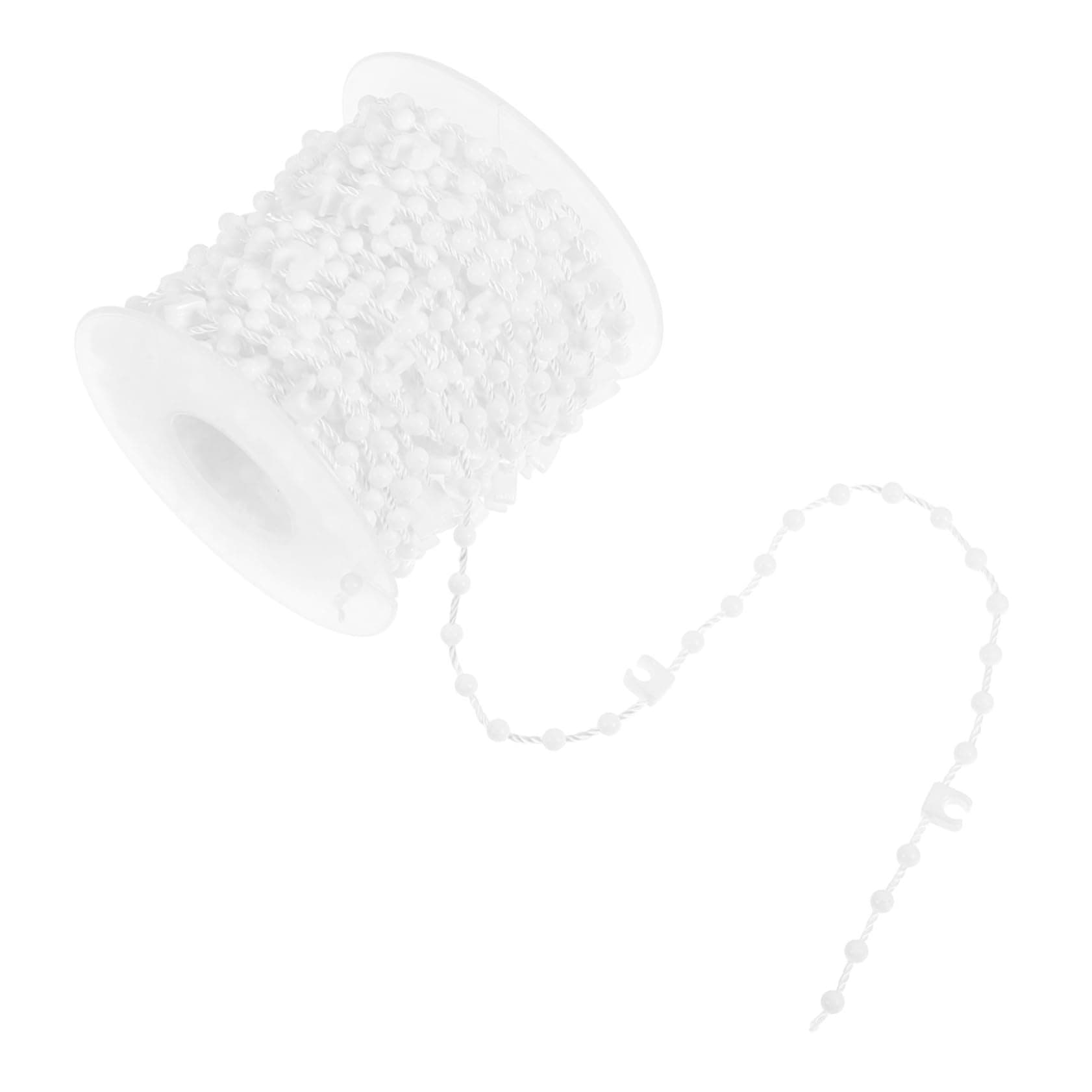 BIUDECO Venetian Bead Chain Window Blind Roller Shades Roller Curtains for Windows Blinds The Chain Roller Shade Bead Chains Window Treatment Hardware Window Curtain Beads Rope White Pvc