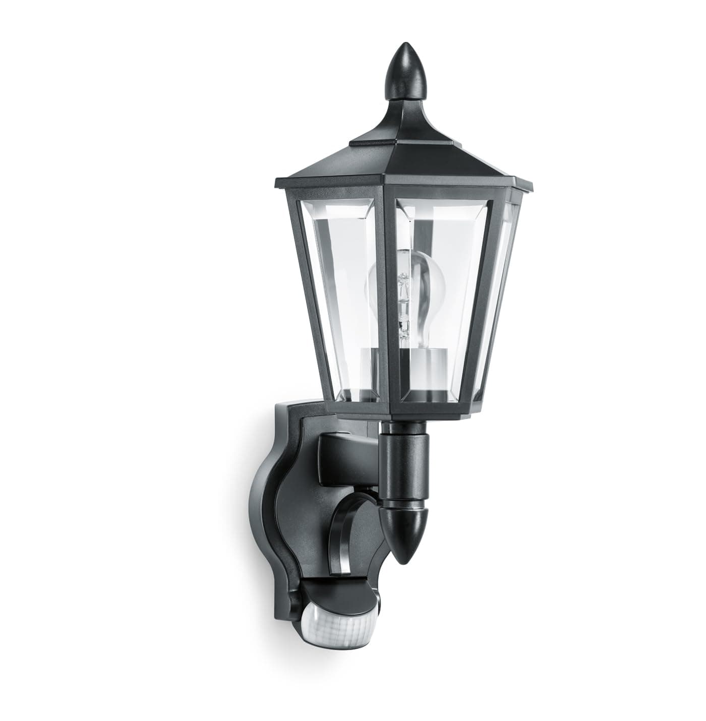 Outdoor Wall Light L 15 S black- 180° Motion Sensor, 10 m Reach,max. 60 W, Classic Design, for Entrance and Fronts