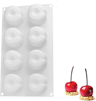 OCPO Silicone Molds for Baking Cherry Silicone Mousse Cake Mold Fruit Dessert Pudding Mould, 8-Cavity