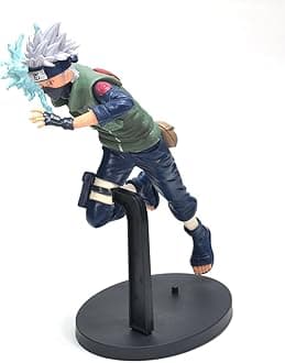 Daiyamondo Polyvinyl Chloride Premium Anime Kakashi Hatake Chidori Action Figure- Unlease The Power of Highly Detailed Collectible with Dynamic Pose (Kakashi with Blue, 20Cm Height)