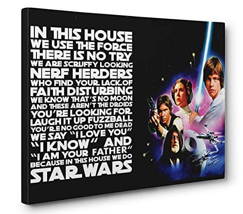 OneCanvas in This House WE DO Star Wars Quote Wall Art Gallery Wrapped Canvas Print (Small 12x18in.)