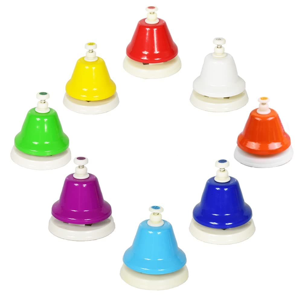 ENNBOM Desk Bells 8 Notes Hand Bells Musical Instrument Learning/Educational Multicolored