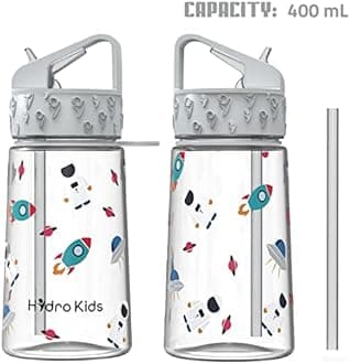 Water Bottle with Straw – 400ml BPA Free Kids Water Bottles for School Travel Sports – Leakproof Childrens Drink Bottle for Girls Boys Childs