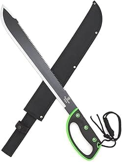 Snake Eye Tactical Full-Tang Machete – Heavy Duty Fixed Blade Survival Tool with Reinforced Nylon Sheath for Camping, Hunting, and Bushcraft