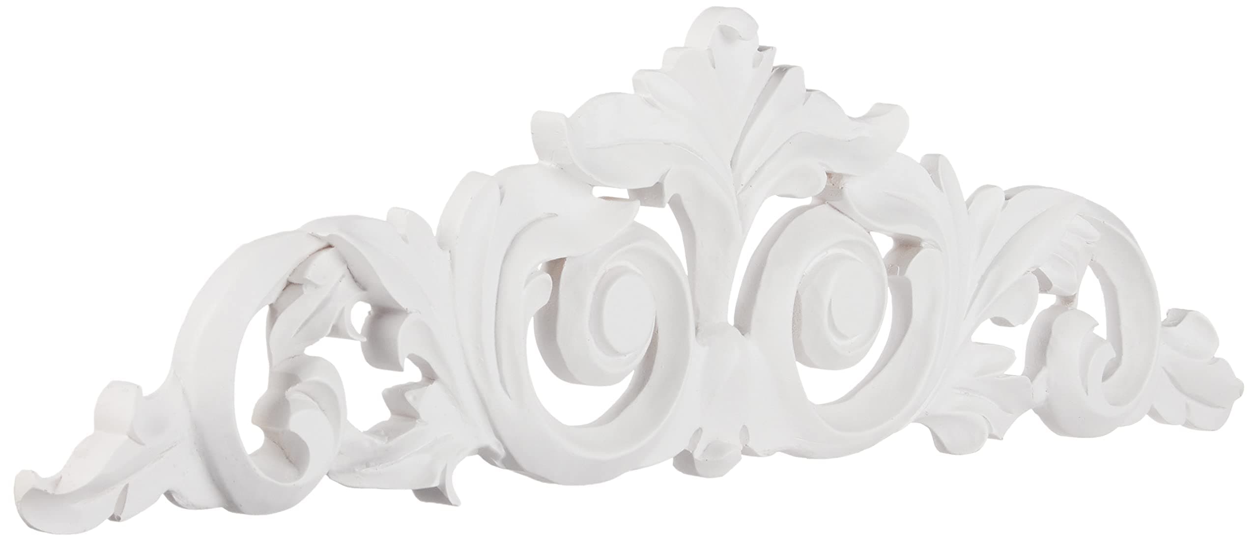 Hickory Manor House Scroll Leaf Over Door Decor, Bright White