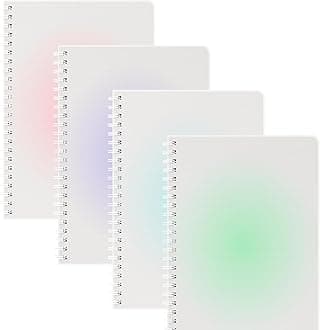 Oucaru Spiral Notebook A5 College Wide Ruled Notebooks 4 Pack 5.9" x 8.3" Journaling Notebooks 4 Colors 140 Pages Gradient Small Lined Notebooks for Note Taking for Work School Business Travel