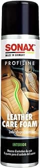 SONAX PROFILINE LeatherCare Foam (400 ml) - silicone-free cleaning and care foam for smooth leather: removes dirt, restores the colours. With real beeswax | Item No. 02893000