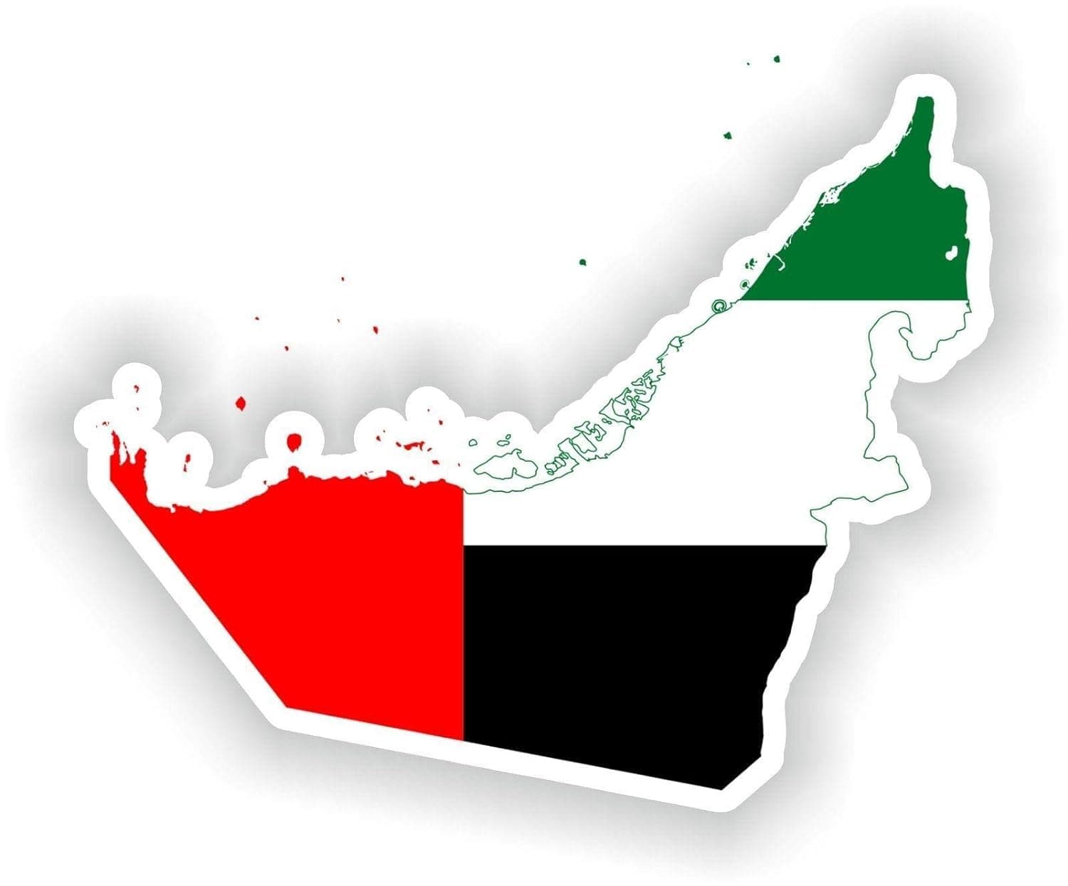 UAe Country Flag Map Car Bumper Window Mirror Sticker Decal, Size 13x13cm