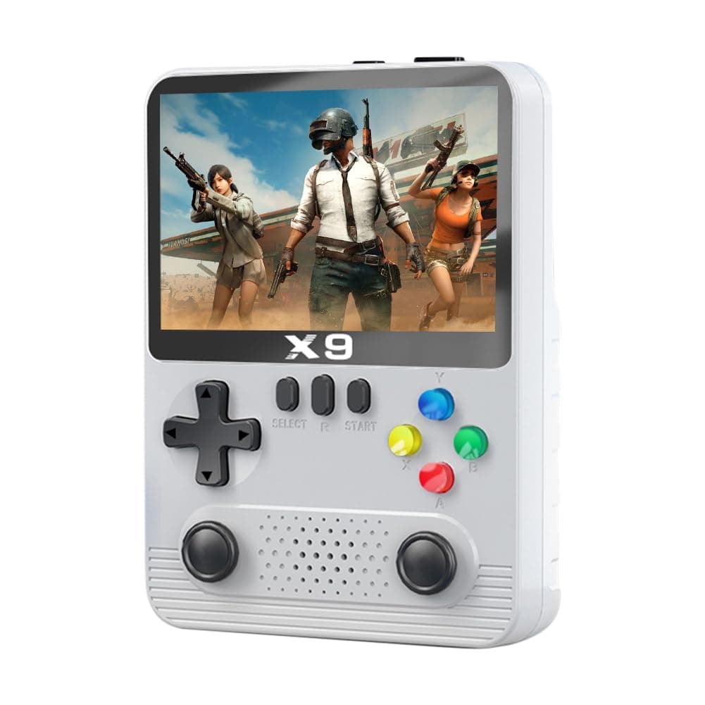 – Handheld Game X9 Portable Game Console 2000mAh/6000mAh 3.5in IPS Screen Mini Video Game Machine with 32G Card Dual 3D Joystick 11 Emulators for PSP Gift for Kids and Adults